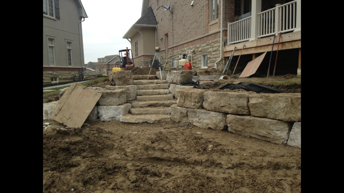 Armour Stone Steps & Retaining Wall